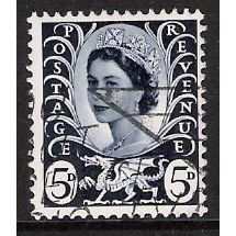 SG W11: 5d. royal blue Wales Regional Stamp: Queen Elizabeth II.