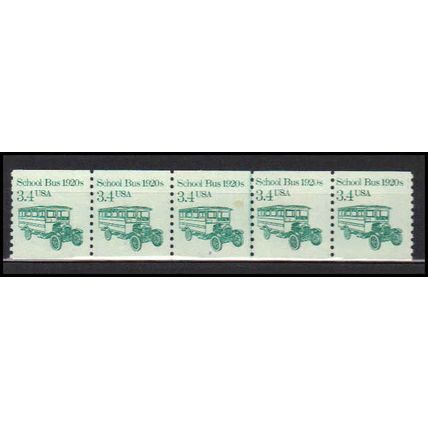 2123 3.4c School Bus Fine MNH Dry Gum PNC 2/5 X0045