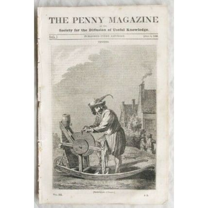 1834 The Penny Magazine No. 145 Haddon Hall, sinking ship, Koords, Teniers, etc,