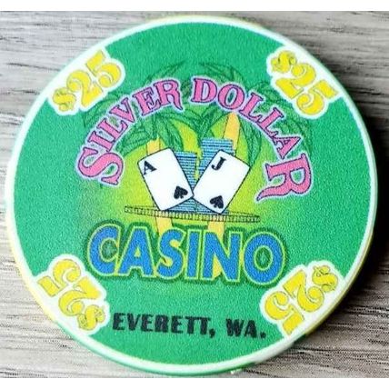 Silver Dollar $25. Casino Chip - Everett, Washington