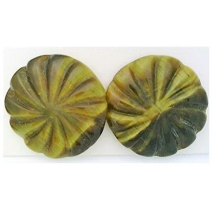 Tiger Eye Carved Gemstone Stud Earrings
