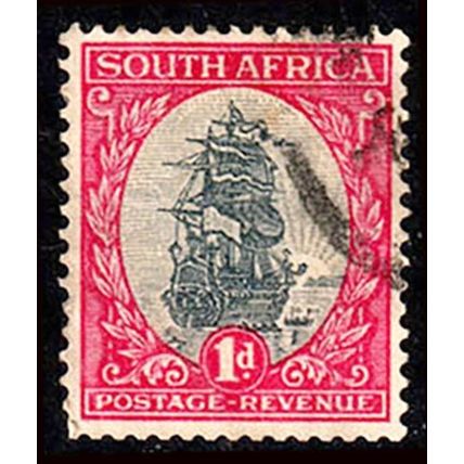 South Africa 1926 Ship 1d Used Stamp