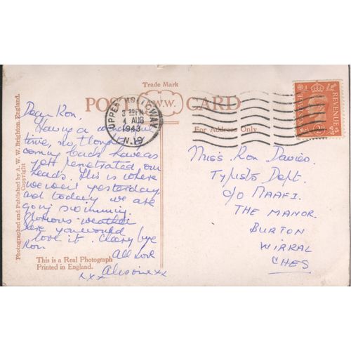 Vintage GB PC 1943 - Greetings from Brighton & Hove, Multiview, Brighton, Sussex