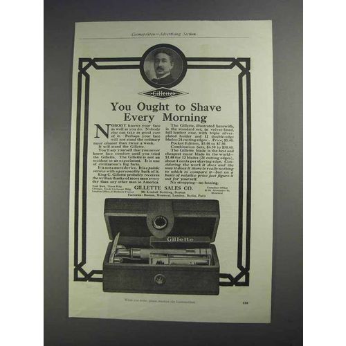 1912 Gillette Standard Set Razor Ad - Shave