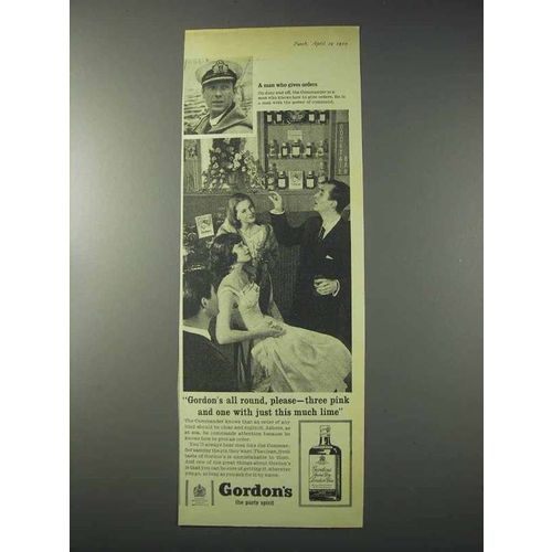1959 Gordon's Gin Ad - Three Pink and One With Lime