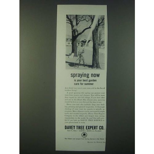 1959 Davey Tree Expert Co. Ad - Spraying now is your best garden care for summer