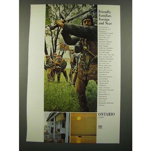 1967 Ontario Canada Ad - Friendly, Familiar, Foreign