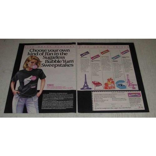 1986 Bubble Yum Gum Ad - Choose Your Own Kind of Fun