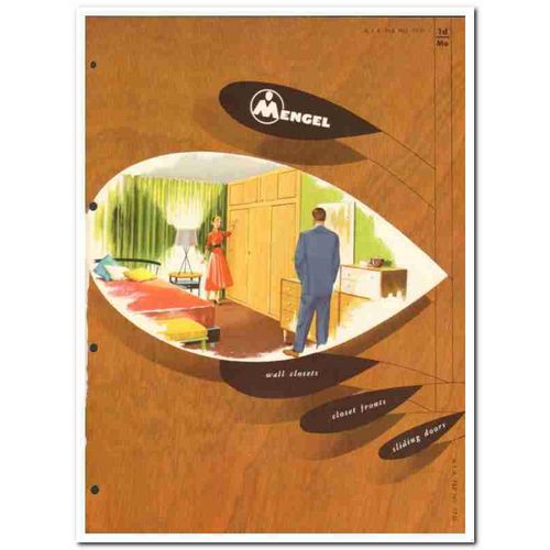 MENGEL COMPANY 1954 Wall Closets Sliding Doors wood vintage catalog