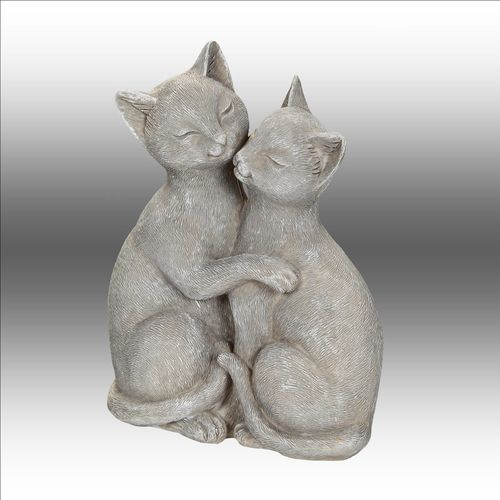 Katzen Pärchen grau 15cm