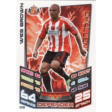 Match Attax 2012/2013 258 Wes Brown Sunderland