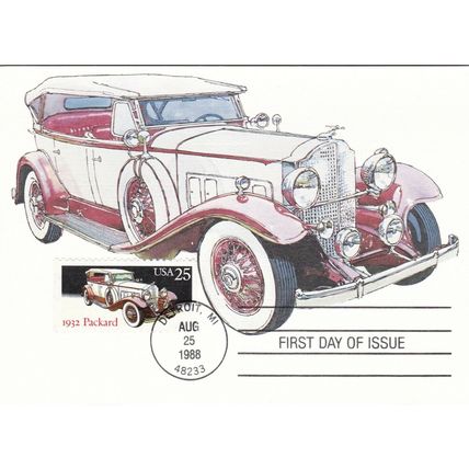 United States 1988 Packard Maximum Card FDC Detroit cancel Unused VGC