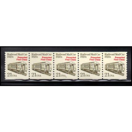 2265 21c Mail Car Very Fine MNH Dry Gum PNC 2/5 X1281