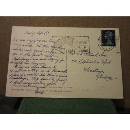 multiview, PLYMOUTH, DEVON used vintage postcard 1969 pm =