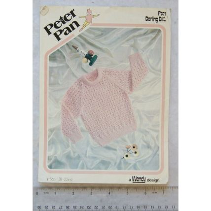 Vintage: Peter Pan P371 girl's lacy sweater, DK
