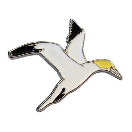 Flying Gannet Seabird Bird Seaside 25mm Metal Enamel Pin Badge Brooch NEW