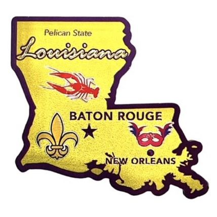 Louisiana The Pelican State Foil Fridge Magnet