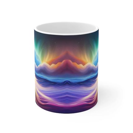 Beautiful Owl Standing in a Sea of Colors #7 Mug Ceramic Coffee Mug 11oz