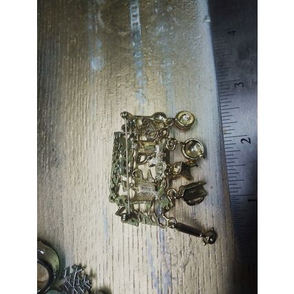 Vintage Gold Tone Espresso Ice Coffee Joe Brooch signed D