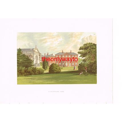 EVERINGHAM PARK (LORD HERRIES), YORKSHIRE, Book Illustration, c1880