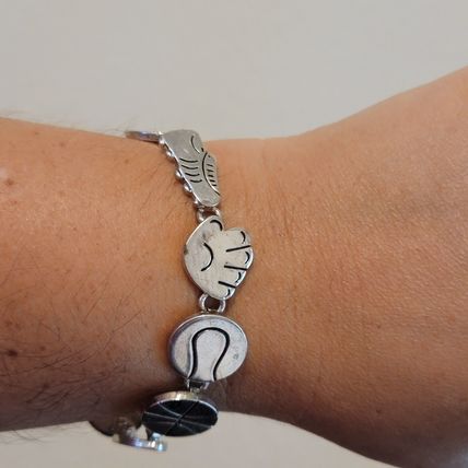 Silver Tone Sports Bracelet