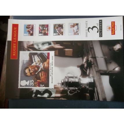 ROYAL MAIL A4 POST OFFICE POSTER 1995 RUGBY LEAGUE CENTENARY GREATS SULLIVAN