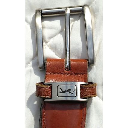 PGA Tour Men's Brown Black Leather Belt Top Grain Braided Leather Size 48