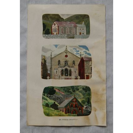 Vintage illustration: Street in Neath / Three chapels