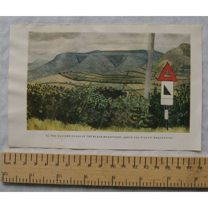 Vintage illustration: Above Tal-y-Llyn / Mrs. Siddons' Birthplace, Brecon
