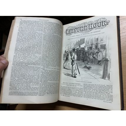 JAN-DEC 1866 "THE LEISURE HOUR" BOUND ISSUES ILLUSTRATED ANTIQUE BOOK (P8)