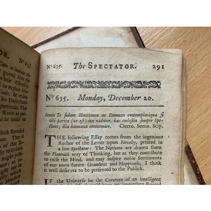 RARE* 1717 "THE SPECTATOR" VOL 8 #556-635 ADDISON STEELE ANTIQUE BOOK (P3)