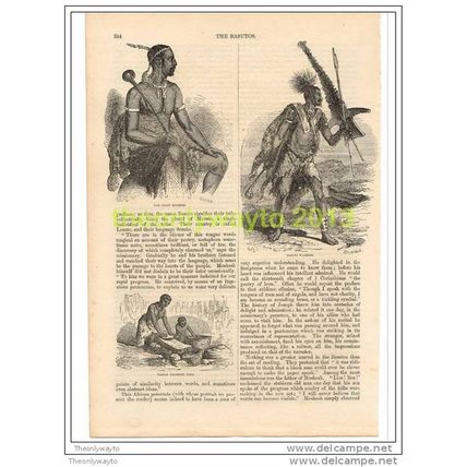 BASUTOS, 3 IMAGES, SOUTH AFRICA, BOOK ILLUSTRATION (PRINT), 1862
