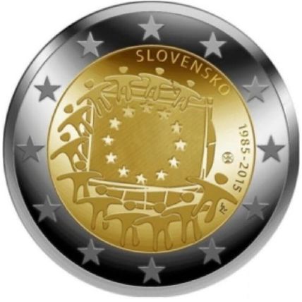 Slovakia 2015 - 2 Euro Comm - 30th Anniversary of the European Flag (UNC)