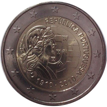 Portugal 2010 - 2 Euro Commemorative - 100yrs as a Republic 1910-2010 (UNC)