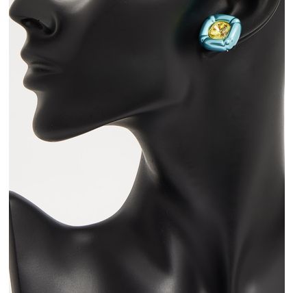 SWAROVSKI Blue & Yellow Dulcis Cushion Cut Crystal Stud Earrings BNIB (RARE)