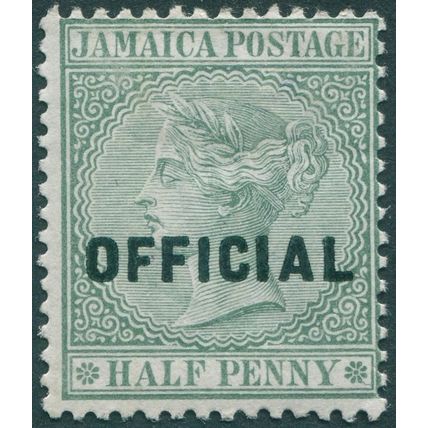 Jamaica 1890 ½d green Official SGO3 unused