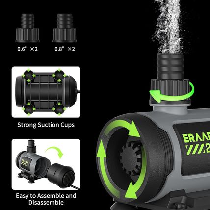 650GPH Submersible Water Pump 25W Ultra Quiet Small Fountain Pump with Control B