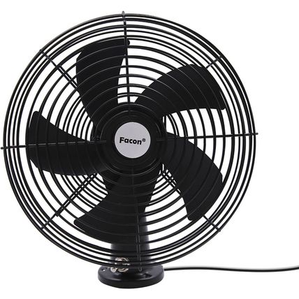 Facon 12V RV Cooling Fan with 2 Speed Switch, Dia: 8-3/4’’, Heavy Duty Black Met