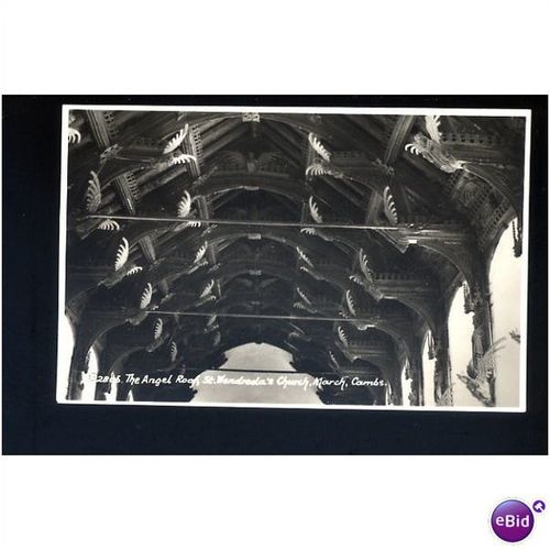 Cambridgeshire MARCH Church Angel Roof Postcard by Sweetman P2806