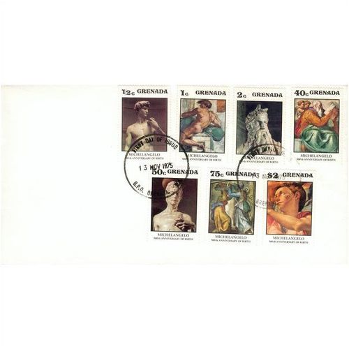 Grenada FDI 1975 - SG 745-751 - Works by Michelangelo 500th Anniversary Of Birth