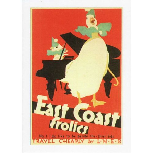 Railway Poster Art Postcard LNER East Coast Frolics Duck Frank Newbould 1933