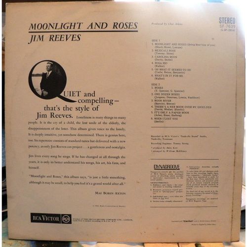 Jim Reeves - Moonlight And Roses 1964 - RCA Victor SF 7639