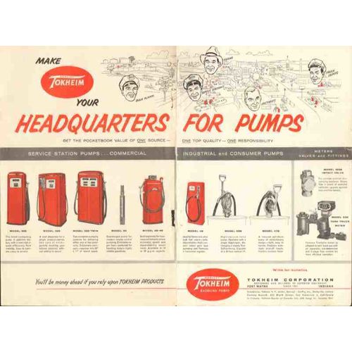 tokheim corp 1956 headquarters service station gas pump vintage ad