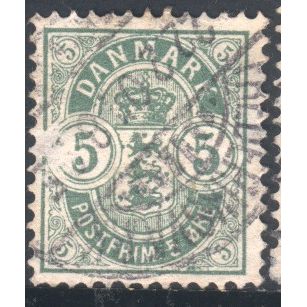 Denmark 1884 - 5ore - Arms - used 2