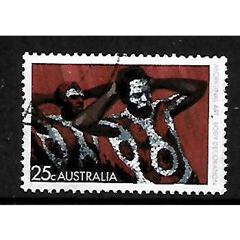 AUSTRALIA 1971 ABORIGINAL ART 25c BODY DECORATION SG495 FINE USED#