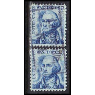 Used 1283B 5c George Washington (2) Landisville, NJ. E0713
