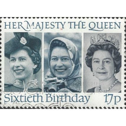 GB, Queen Elizabeth II, 60th birthday, blue 1986, 17p