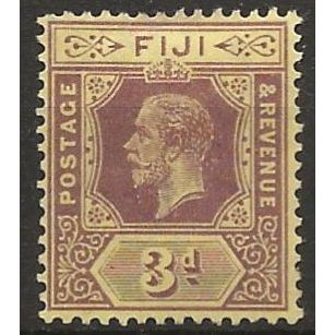Fiji 1921 SG130c 3d Purple/Yellow on Pale Yellow Mounted Mint ..