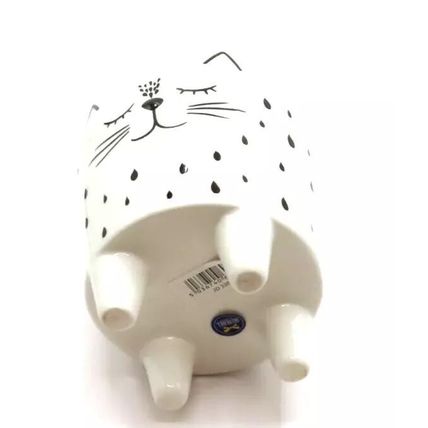 Cat Shaped Pot Plant Holder Ceramic 12 CM Home Decor Gift Christmas Feline