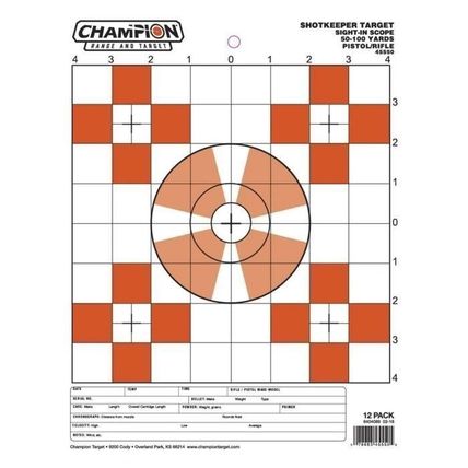 12-PACK Champion Sight-In Shotkeeper Target
